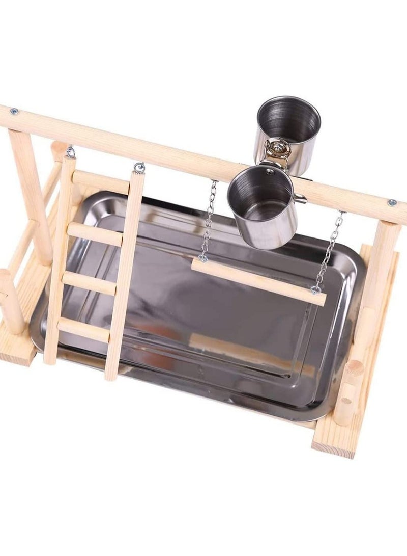 الببغاء الغذاء كأس الطيور الغذاء صحن الفولاذ المقاوم للصدأ الببغاء الغذاء وعاء الغذاء المغذية رف رف الفواكه والخضروات - Image 4