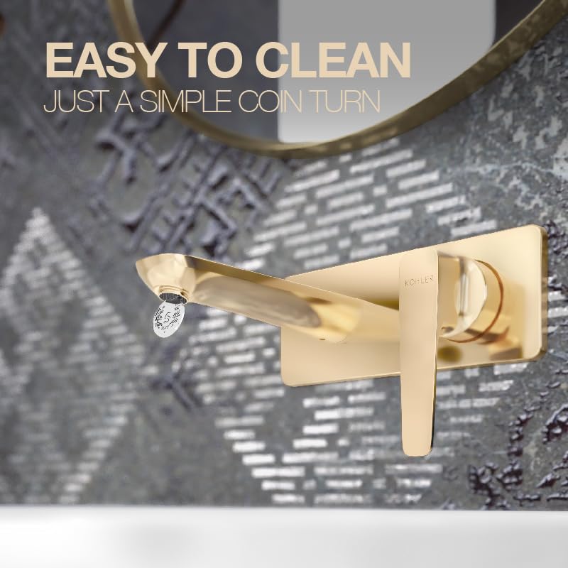 KOHLER ALEO+ Wall-Mount Basin Mixer in French Gold Finish - Image 3