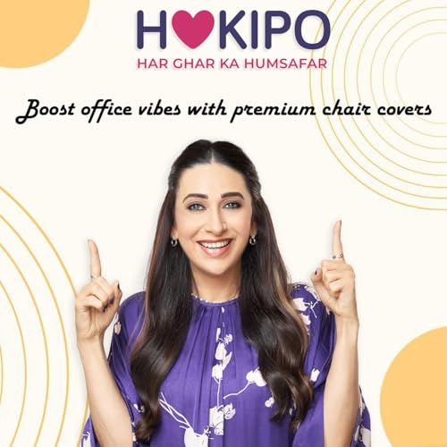 HOKIPO Office Chair Cover with Headrest (High-Back) – 170 GSM Stretch Jacquard – Washable, Anti-Slip Fit for Ergonomic Mesh Office Chairs, Green (AR-6220-GRN) - Image 5