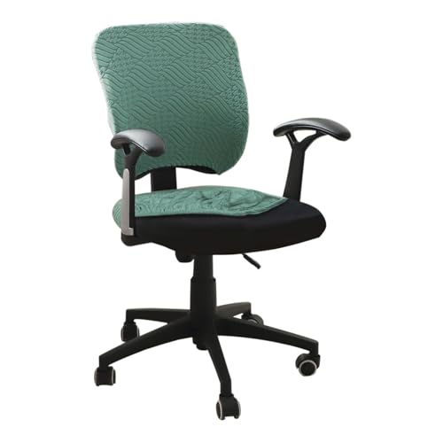 HOKIPO Office Chair Cover with Headrest (High-Back) – 170 GSM Stretch Jacquard – Washable, Anti-Slip Fit for Ergonomic Mesh Office Chairs, Green (AR-6220-GRN) - Image 1