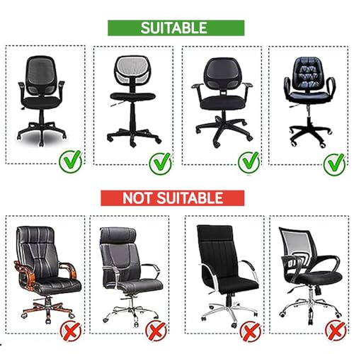 HOKIPO Office Chair Cover with Headrest (High-Back) – 170 GSM Stretch Jacquard – Washable, Anti-Slip Fit for Ergonomic Mesh Office Chairs, Green (AR-6220-GRN) - Image 4