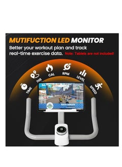 Cool Baby Style Indoor Magnetic Spinning Bike with Bluetooth App Home Office Fitness Bike Training Electric Magnetic Tablet Holder  - Image 2