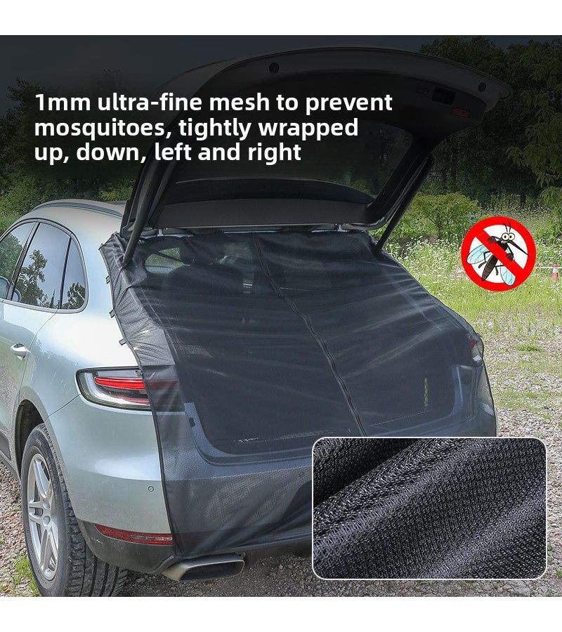 Black Magnetic Car Mosquito Net For Back Door Trunk Tailgate Insect Proof Window Cover - Image 5