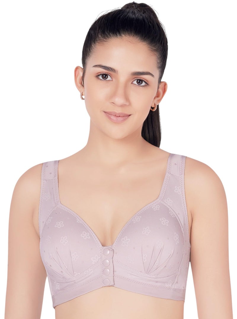 PLUMBURY Women Lightly Padded Front Open Nursing|Feeding| Maternity Bra,Grey, Size 42 - Image 1