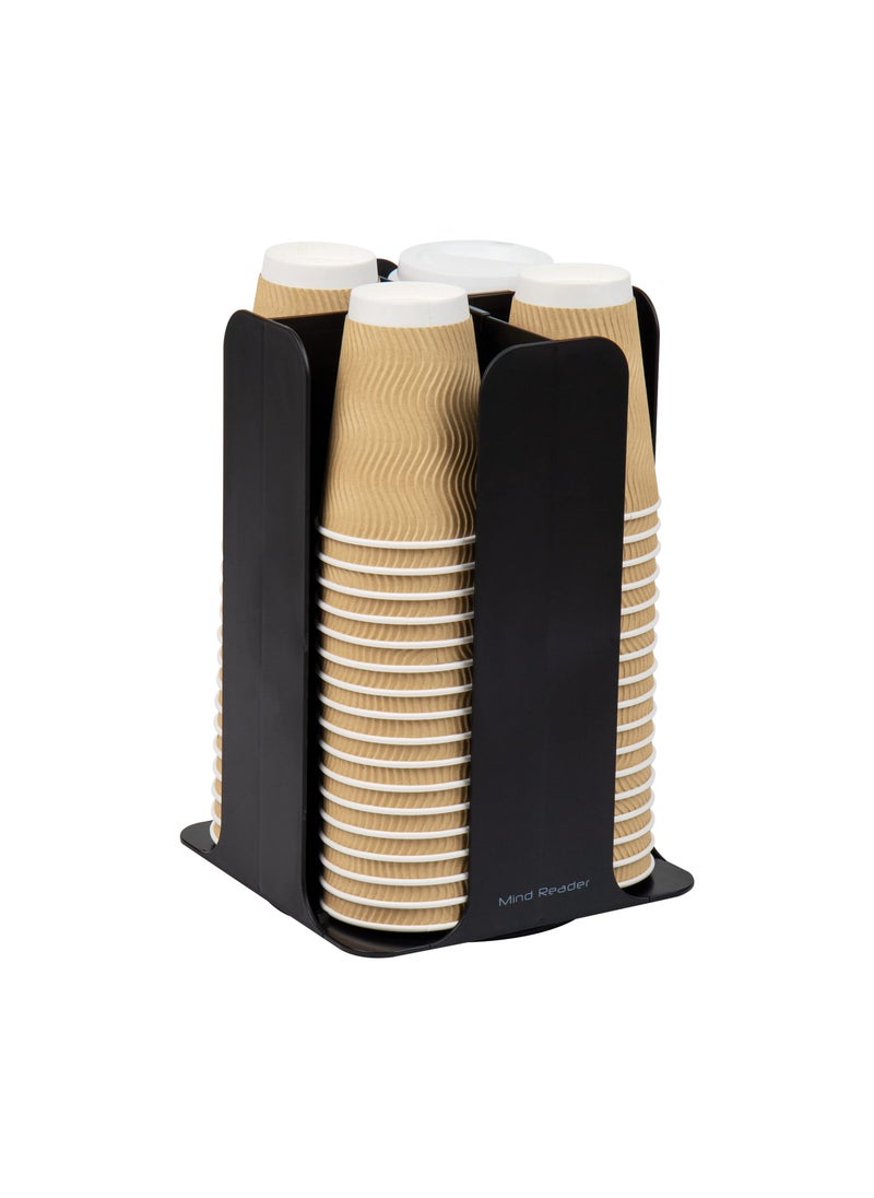Mind Reader Mind Reader Lid Carousel Countertop Org Coffee Bar Beverage Cup Holder Plastic L x 775 W x 115 H 775 x 12 x 775 Black 