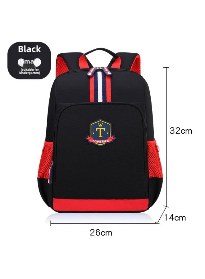 TopBear/Toby Bear Children's Schoolbag College Style Primary School Backpack Burden Reduction 1-6 Grade Ridge Protection Breathable-Color:Black Trumpet - Image 1