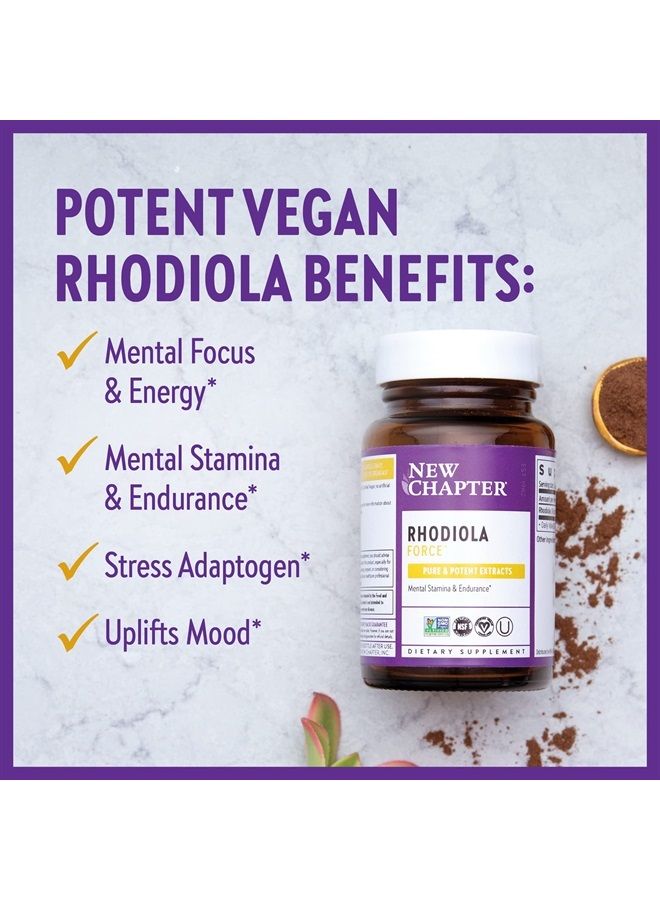 New Chapter Rhodiola Force 300mg with Potent Vegan Rhodiola for Mental Focus & Stamina, Endurance + Mood Support + Stress Adaptogen + Non-GMO Ingredients - 30 Count - Image 3