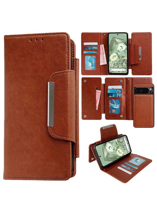 اس-توب جراب هاتف جلدي متعدد الوظائف مزود بمحفظة لـ 7 بطاقات لهاتف Google Pixel 9 Pro XL - Image 1