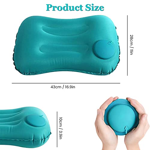 PALAY Nylon Ultralight Inflatable Camping Pillow, Compressible Comfortable Portable Travel Air Pillow For Neck&Lumbar Support While Camping, Backpacking, Hiking,Green - Image 2