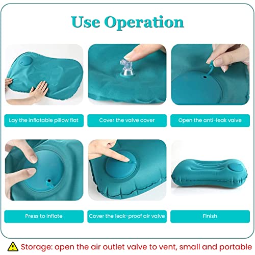 PALAY Nylon Ultralight Inflatable Camping Pillow, Compressible Comfortable Portable Travel Air Pillow For Neck&Lumbar Support While Camping, Backpacking, Hiking,Green - Image 3