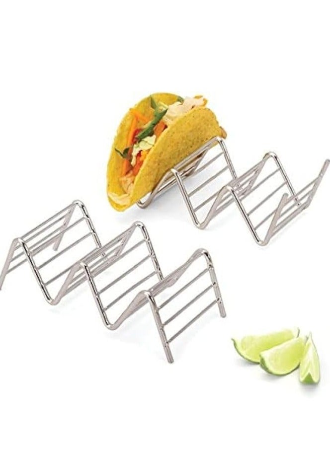 Vitacelli Taco Holders Set of 2 Premium Stainless Steel Stackable Stands, Each Rack Holds 2 or 3 Hard or Soft Tacos, Five Styles Available By 2lbDepot  - Image 1