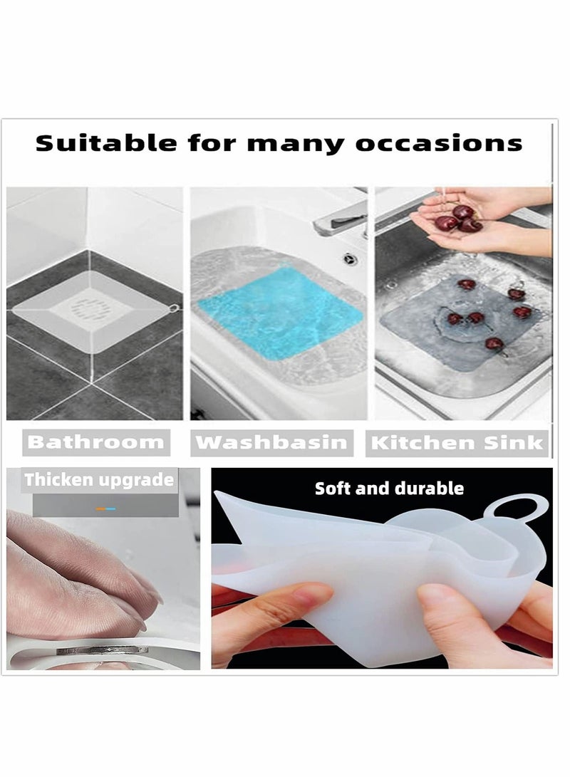 Silicone Drain Cover White 8 in 20cm 2 Pcs Tub Stopper Floor Anti Odor Mat for Shower Cockroach Deodorizing Kitchen Seal Laundry Toilet and Else - Image 5