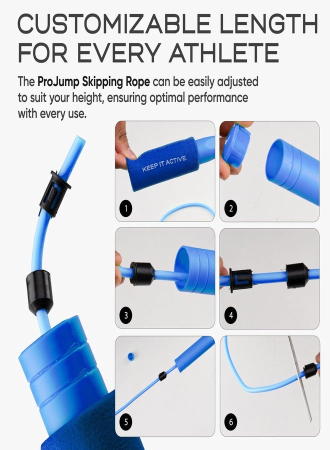 Solpro Hoppit Adjustable Jump Rope Skipping Rope with soft foam handle for men, women, kids, fitness & exercise | Unisex, Tangle-Free, Sweat-Resistant | Home & gym workouts. (Blue) - Image 5