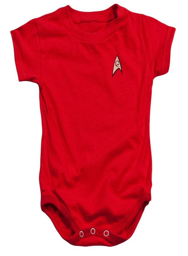 Trevco Star Trek Engineering Uniform Red Infant Baby Onesie Romper - Image 2