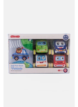 Preschool Fun 5 Pcs Soft Pull-Back Vehicle  - Image 1