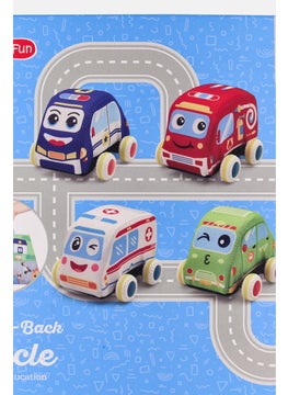 Preschool Fun 5 Pcs Soft Pull-Back Vehicle  - Image 4