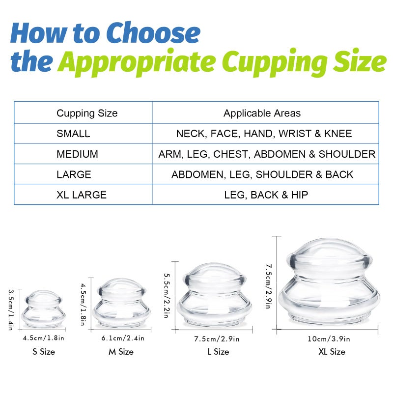 ELERA Silicone Cupping Therapy Set, Professionally Chinese Massage Cups for Cupping Therapy and Cellulite Reduction (7 Cups) - Image 3