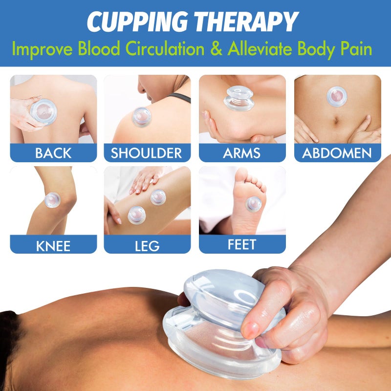 ELERA Silicone Cupping Therapy Set, Professionally Chinese Massage Cups for Cupping Therapy and Cellulite Reduction (7 Cups) - Image 2