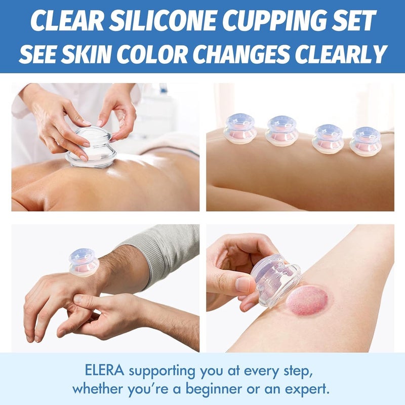 ELERA Silicone Cupping Therapy Set, Professionally Chinese Massage Cups for Cupping Therapy and Cellulite Reduction (7 Cups) - Image 5