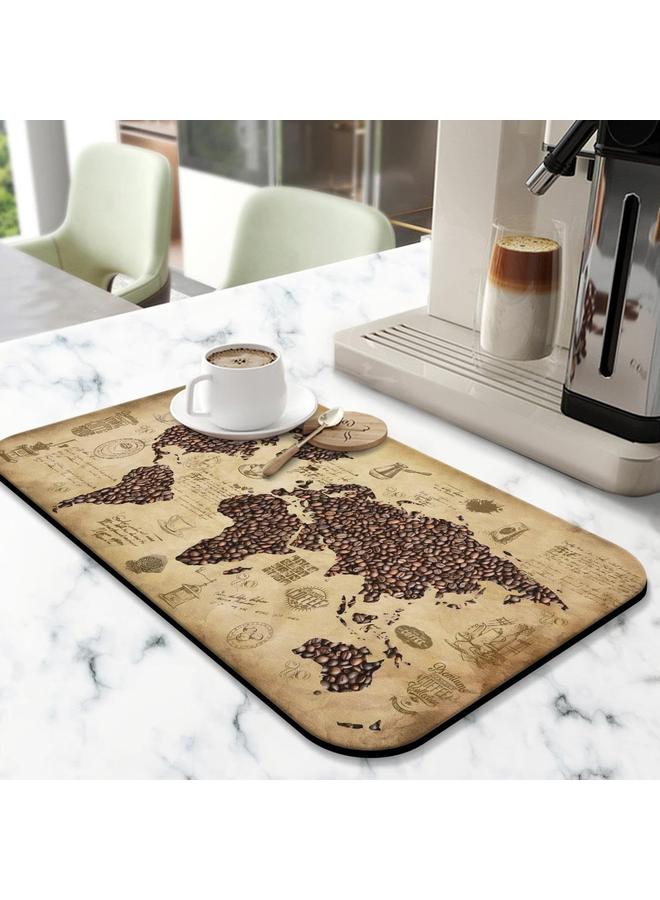 Bluejw Cross-border Coffee Series Kitchen Drain Mat Water Absorbent Quick-drying Tableware Mat Bar Counter Heat Insulation Mat Coffee Machine Drain Mat  - Image 4
