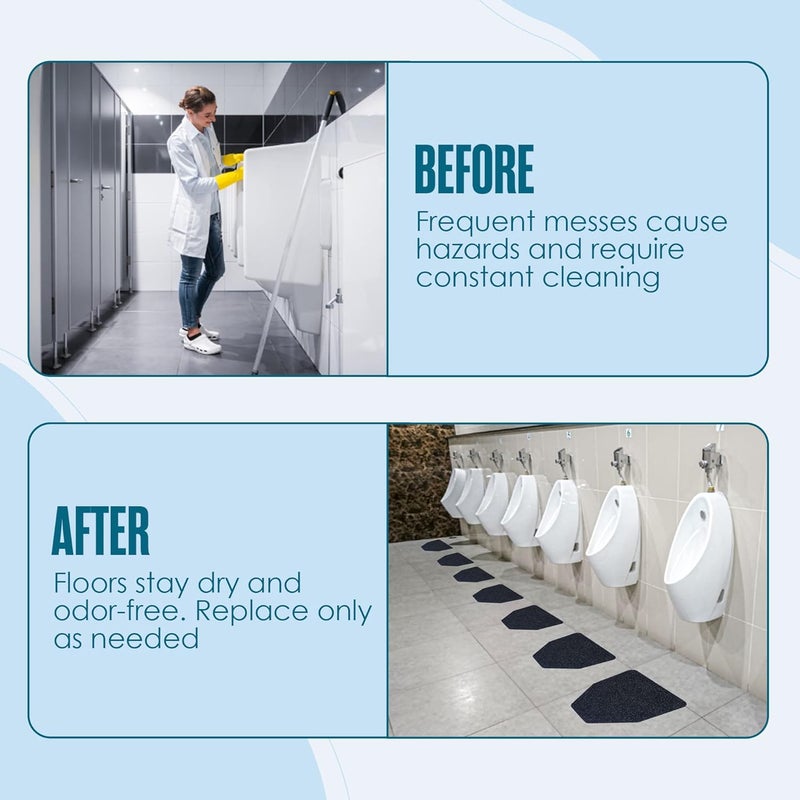 Houseables Urinal Mats, Urinal Mats for Men Bathroom, Floor Pads, Disposable Toilet Matt, for Pee, Commercial, Reusable, Urine, Splash Guard, Drip, Restroom, Mens Room, Large, Black, 17.25x20.5”, 12PK - Image 5
