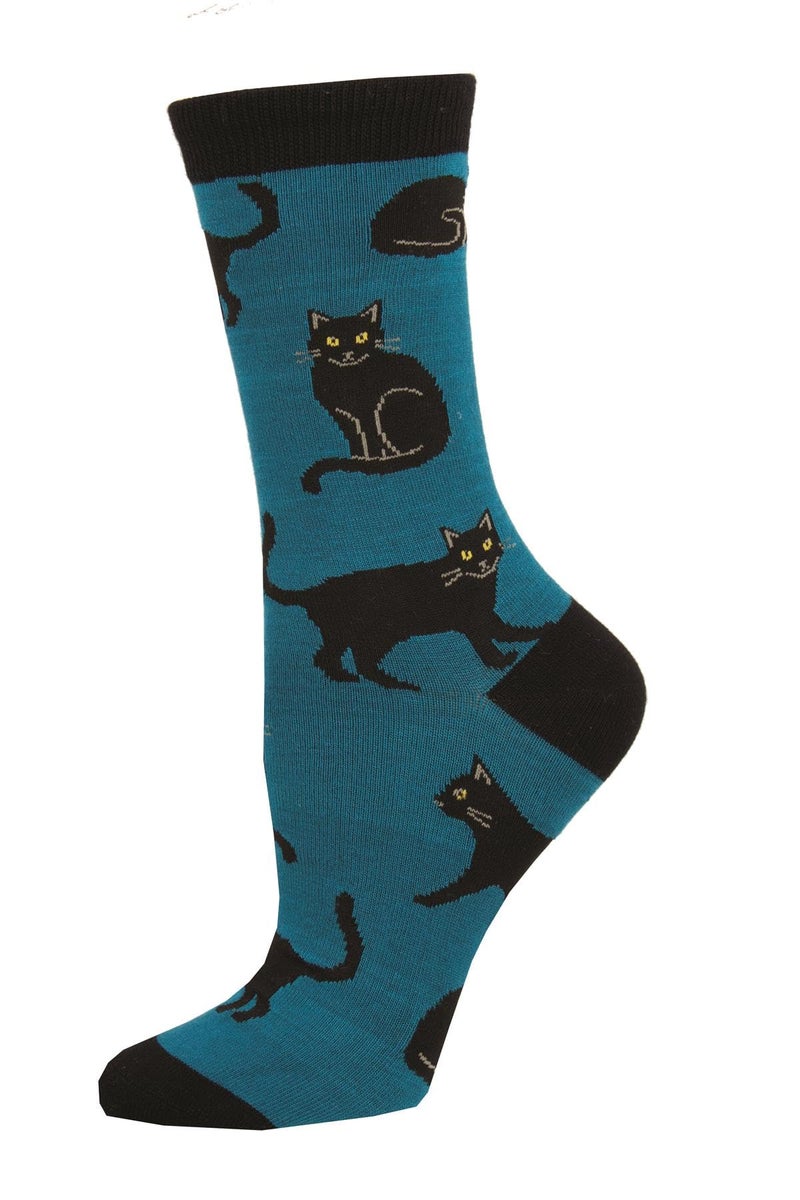 Socksmith Black Cat Socks Blue Size 9-11, 1 EA - Image 2