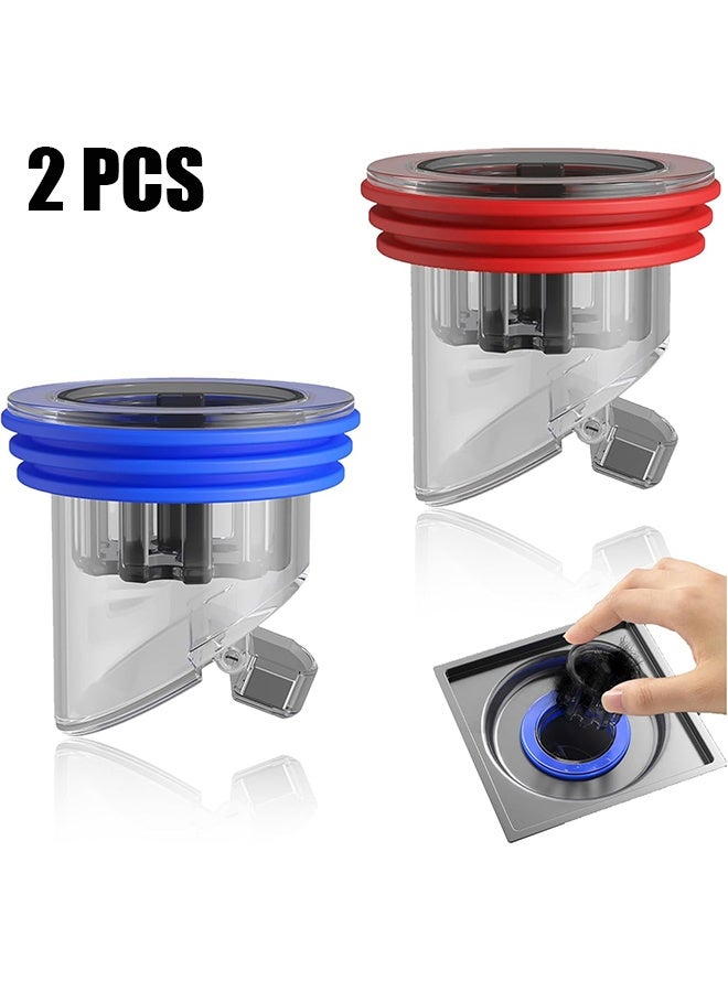 HY 2 Pcs Odor Proof Floor Drain, Floor Drain backflow Preventer, Shower Plug, Magnetic One-Way Drain Valve, Prevent Odor Dispersion in Bathrooms, and Kitchens (1.5''-2.0'' Caliber) - Image 1