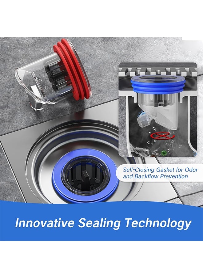HY 2 Pcs Odor Proof Floor Drain, Floor Drain backflow Preventer, Shower Plug, Magnetic One-Way Drain Valve, Prevent Odor Dispersion in Bathrooms, and Kitchens (1.5''-2.0'' Caliber) - Image 4