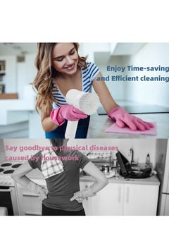 SYOSI فرشاة تنظيف كهربائية دوارة، فرشاة تنظيف لاسلكية مقاومة للماء مع 5 رؤوس فرشاة قابلة للاستبدال، فرشاة غسيل الأطباق المحمولة لطبق شواء أرضية بلاط حوض الاستحمام، أداة تنظيف للحمامات والمطابخ  - Image 3