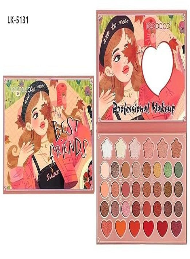 PEACORA BEST FRIENDS 36 Colors Eyeshadow and Face Palette, Highly Pigmented Professional Glitter Matte Shimmer Eye Shadow Powder Make Up Pallet (Assorted) - Image 5