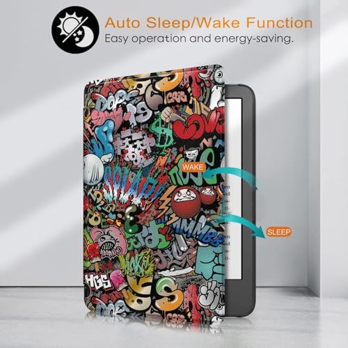 ProElite Slim Smart Flip case Cover for Amazon Kindle 6" 300 ppi 11th Gen/12th Gen 2022/2024, Hippy - Image 4