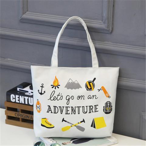 Womens Canvas Shoulder Bag Artistic Casual Tote Shopping Satchel White-Sports Equipment 