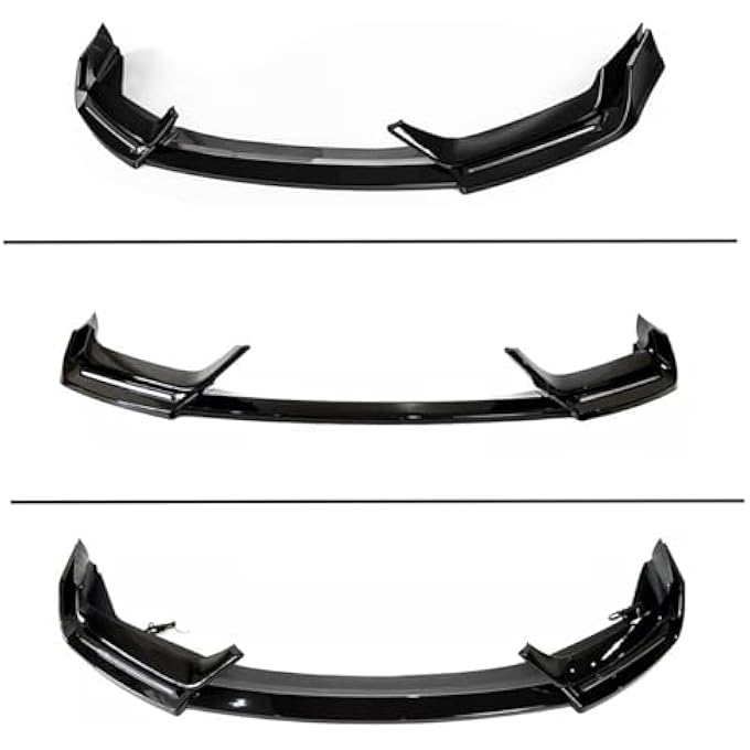 NTING Front Bumper Lip Compatible with Honda Civic 10th Gen Si Hatchback 2017-2021 Air Dam Front Lip Spoiler Splitter Chin Diffuser Protector Body Kit, Glossy Black w/Turn Signal Light - Image 2