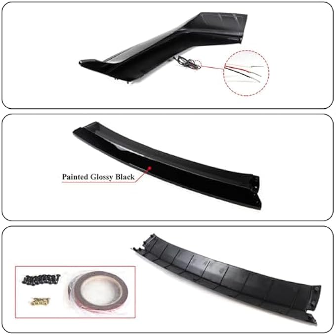 NTING Front Bumper Lip Compatible with Honda Civic 10th Gen Si Hatchback 2017-2021 Air Dam Front Lip Spoiler Splitter Chin Diffuser Protector Body Kit, Glossy Black w/Turn Signal Light - Image 4