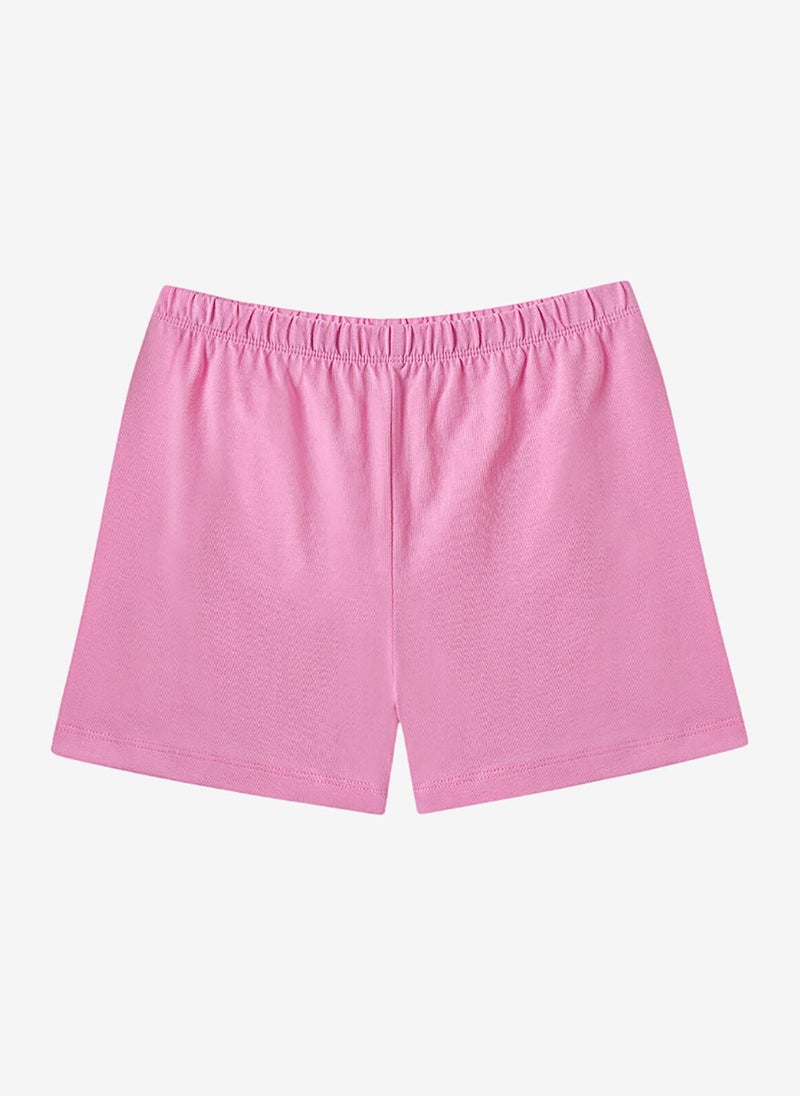 Penti Girls' Pink Mix Sleeveless Cotton Pyjama Set with Shorts - Image 4
