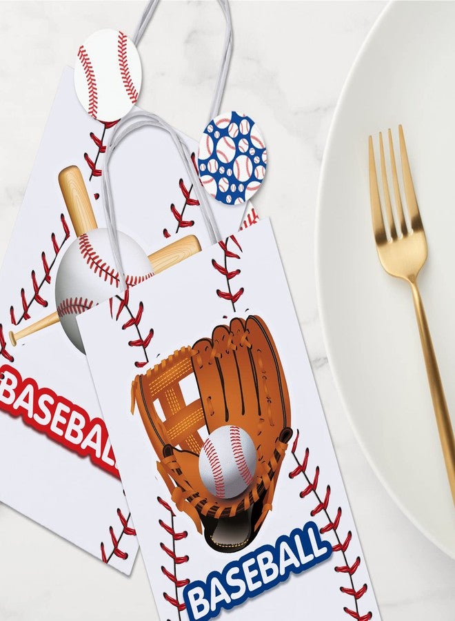 KALEFO 16 PCS Baseball Party Gift Bags with Handles Sports Theme Goodie Bags for Birthday Favors Treats Candy Table Decorations Team Party Supplies - Image 4