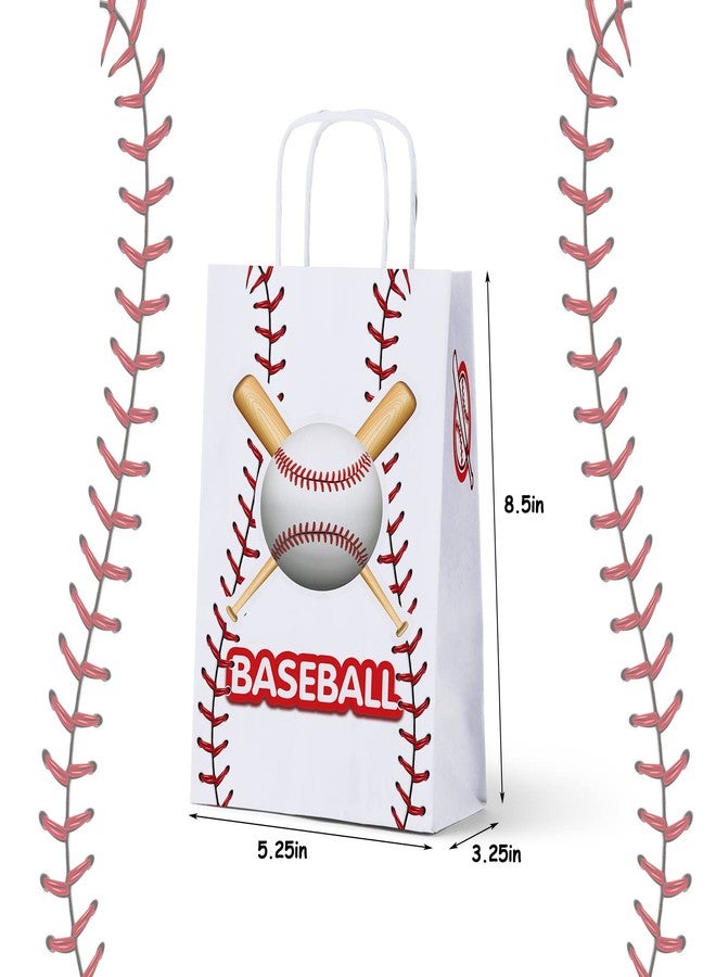 KALEFO 16 PCS Baseball Party Gift Bags with Handles Sports Theme Goodie Bags for Birthday Favors Treats Candy Table Decorations Team Party Supplies - Image 3