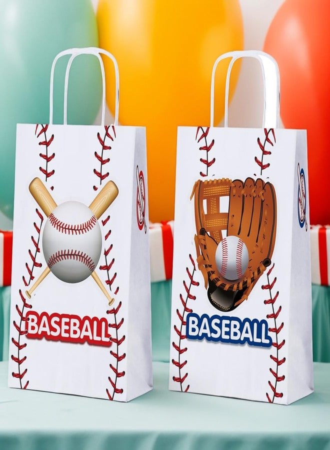 KALEFO 16 PCS Baseball Party Gift Bags with Handles Sports Theme Goodie Bags for Birthday Favors Treats Candy Table Decorations Team Party Supplies - Image 2