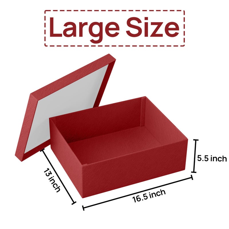 JOYIT Red Gift Box 16.5''x13''x5.5'' - Large Gift Boxes with Lid for Presents Packaging, Birthday, Christmas, Wedding, Anniversary, Big Gift Box with Ribbon, Shred Filler, Card, Wax Seal (Red) - Image 3