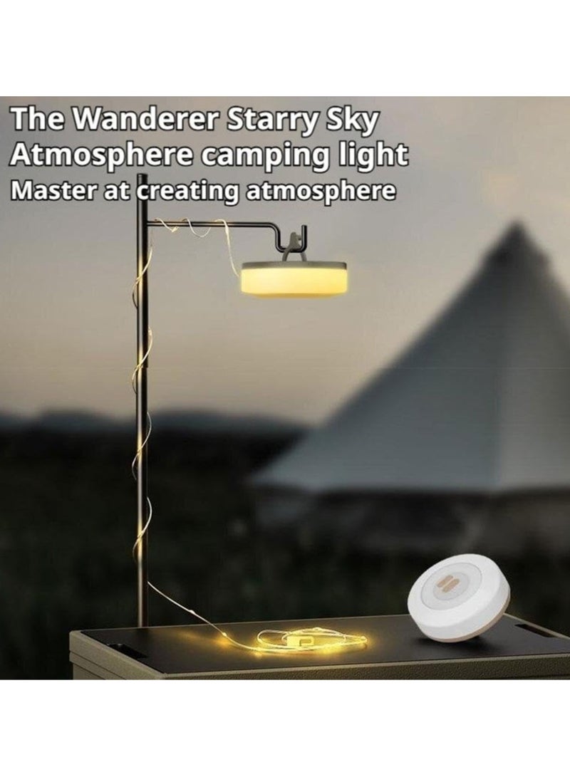Generic Portable Camping String Lights Rechargeable, 10M 5 in 1 Outdoor Waterproof Stowable String Light with 5 Modes 1800mah Portable Camp String Lights Retractable LED Tent Camping Fairy Lights Warm - Image 4
