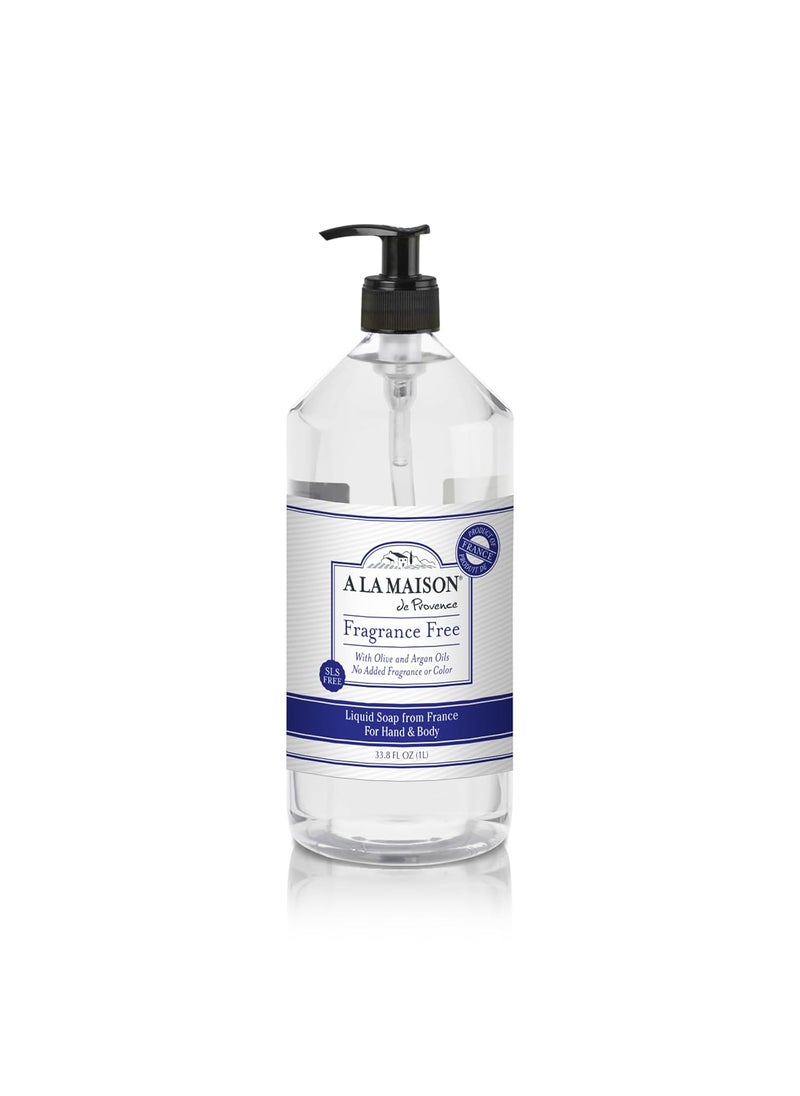 A La Maison - A LA MAISON French Liquid Hand Soap Fragrance Free  Natural Hand Wash Made with Essential Oils  Biodegradable PlantBased Vegan CrueltyFree Alcohol  Paraben Free 338 oz size 1 Pack - Image 1