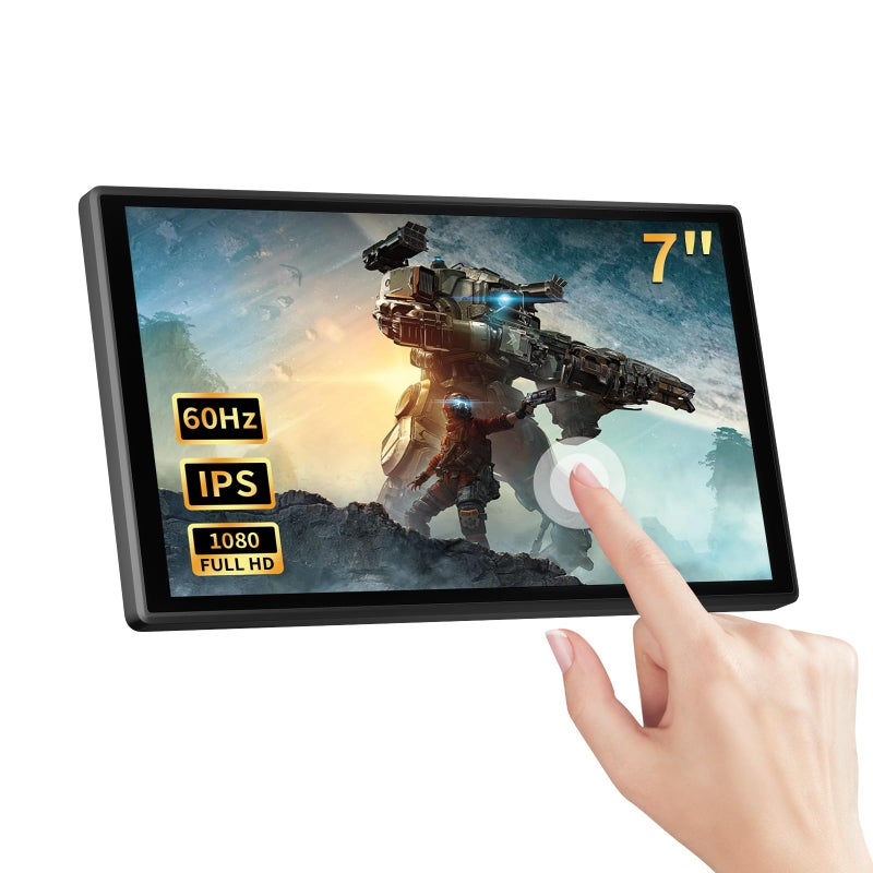 PeakDo 7 inch Portable Touchscreen, Mini 1080P 60Hz USB C HDMI Monitor, Ultra Thin Lightweight IPS LCD Display Second Screen for Gaming, Working, PS5, Xbox, Laptop, PC - Image 1