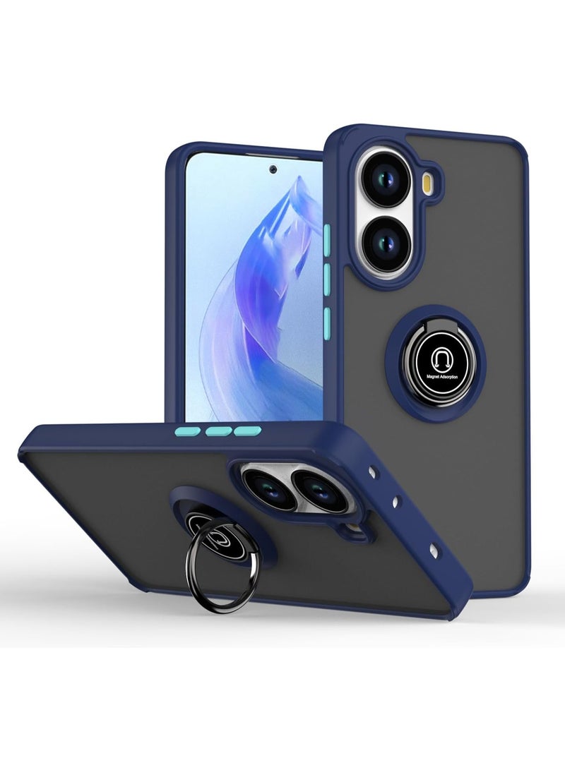 جراب لهاتف Poco X7 Pro 5G مزود بحلقة معدنية دوارة ومسند مضاد لبصمات الأصابع ومقاوم للخدش بلمسة نهائية غير لامعة جراب ناعم من مادة TPU وغطاء مغناطيسي للسيارة لهاتف Xiaomi Poco X7 Pro - Image 2