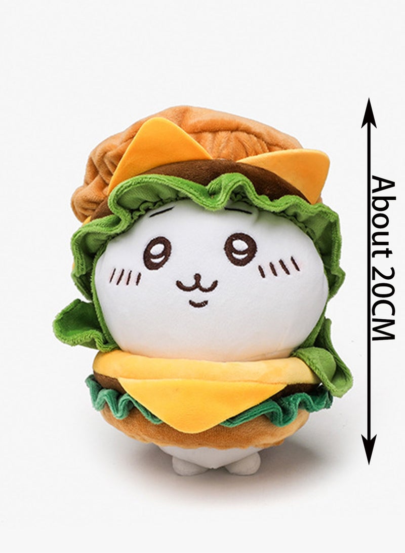 20cm Jijia Hamburger Plush Pendant Keychain Cute Plush Doll Schoolbag Accessories Toy Keychain Boy Girl Gift  - Image 2