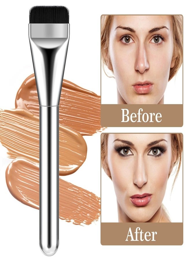 BH STUDIO PRO Flat Head Foundation Brush, Flat Foundation Brush for Liquid, Cream Foundation Concealer Makeup Brushes Cosmetics, 1 - Pcs - Image 2