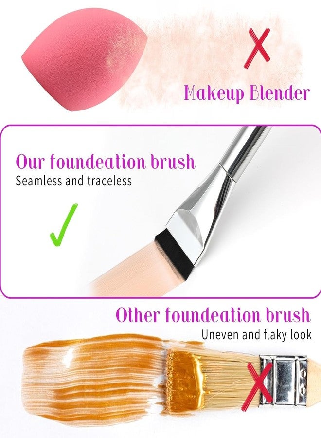BH STUDIO PRO Flat Head Foundation Brush, Flat Foundation Brush for Liquid, Cream Foundation Concealer Makeup Brushes Cosmetics, 1 - Pcs - Image 5