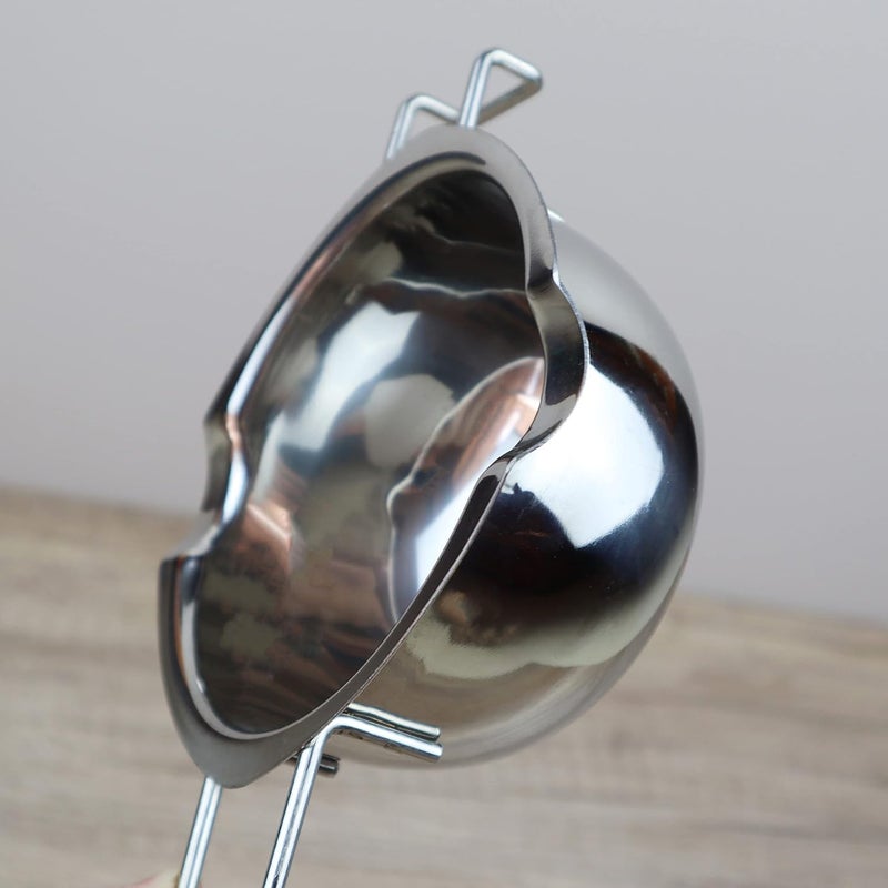 FirstTry Double Boiler Pot with Heat Resistant Handle I Stainless Steel Melting Bowl I for Chocolate Candy Cheese Butter and Candle Wax Making I Silver Capacity 400 ML SS 201 - Image 3