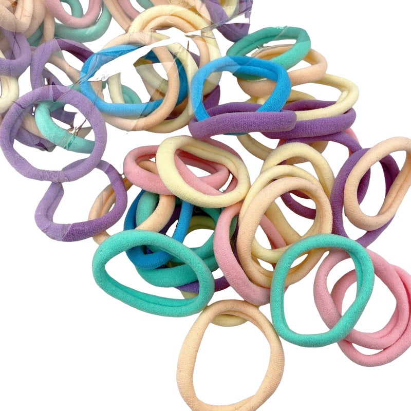 High elastic seamless ring hair ring high horsetail plain ring rubber band  color 100PC - Image 1