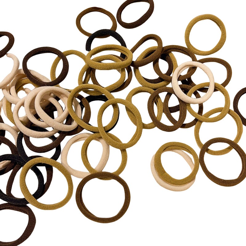 High elastic seamless ring hair ring high horsetail plain ring rubber band  color 100PC - Image 5