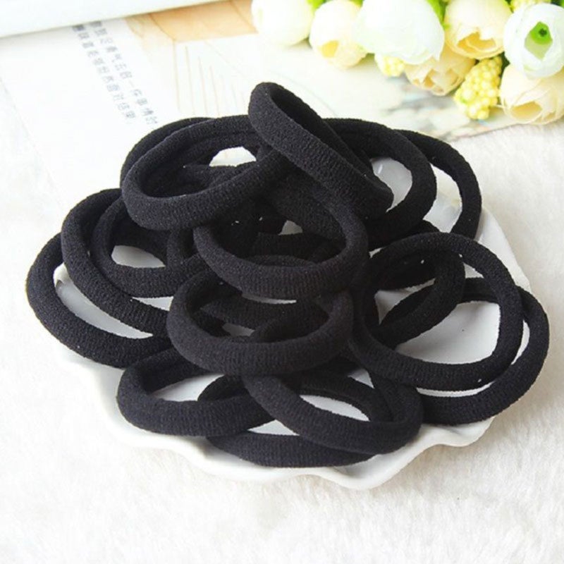 High elastic seamless ring hair ring high horsetail plain ring rubber band  color 100PC - Image 4